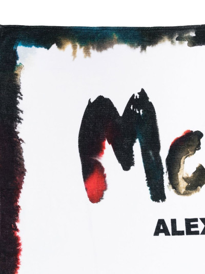 Alexander McQueen Watercolour Graffiti logo beach towel outlook