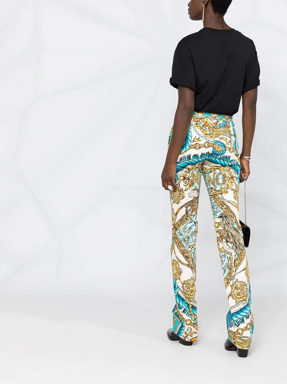 baroque-print trousers - 4