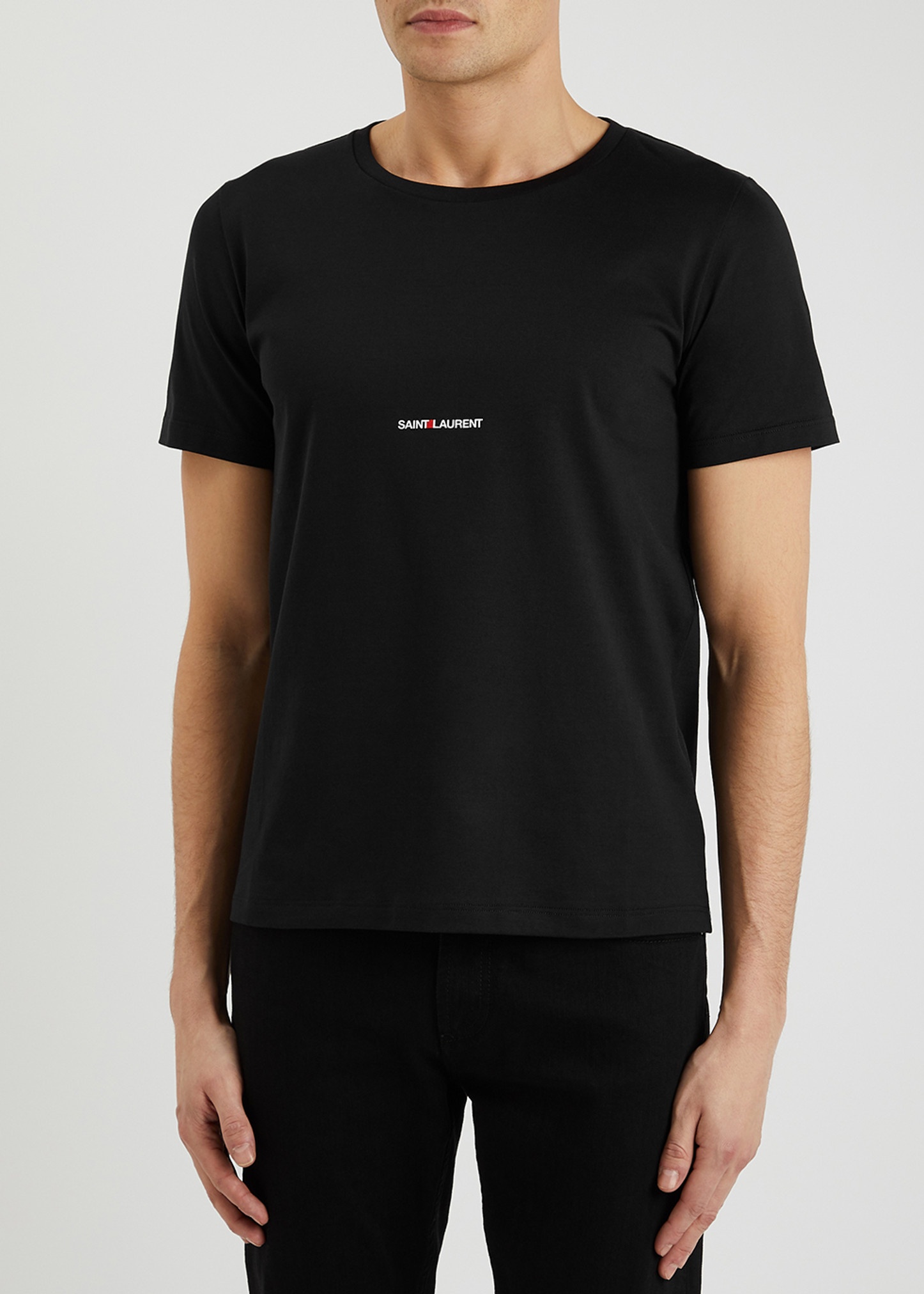 Black logo-print cotton T-shirt - 2