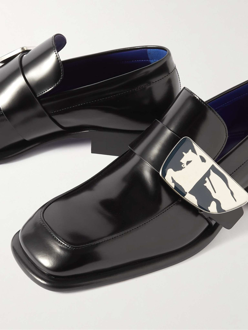 Embellished Leather Monk-Strap Loafers 6