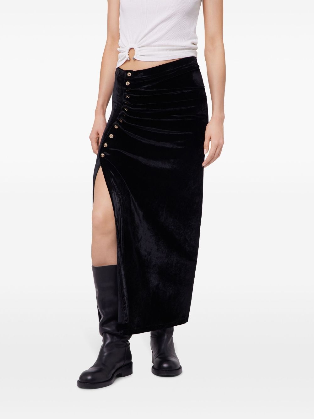 velvet maxi skirt - 4