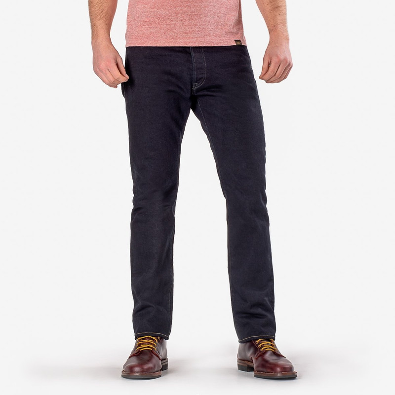 Iron Heart IH-888S-142OD 14oz Selvedge Denim Medium/High Rise Tapered Cut Jeans - Indigo Overdyed Black outlook