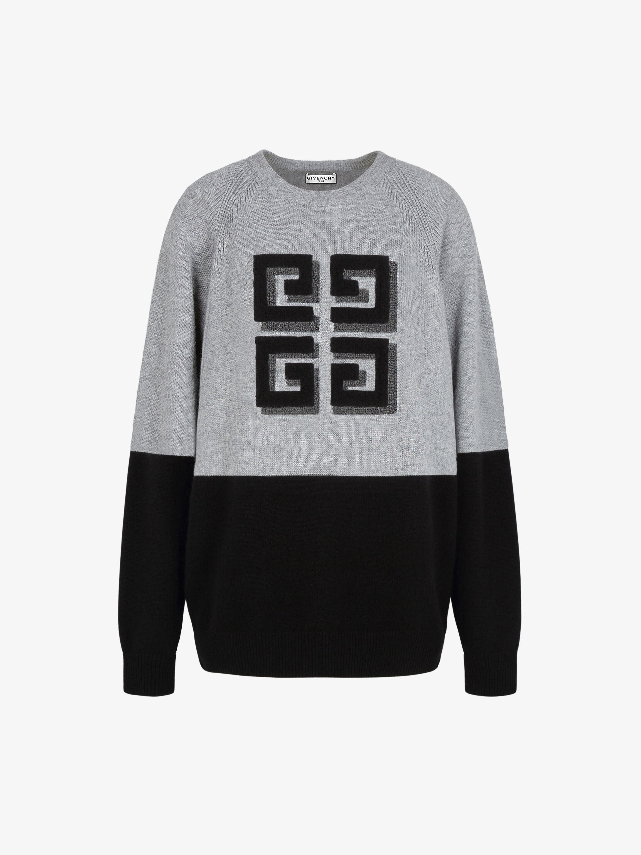 Sweater in two tone cashmere with 4G emblem - 1
