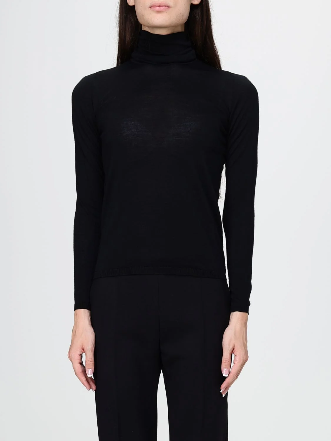 Max Mara Women Slim Fit Long-Sleeved Turtleneck Jumper Max Mara In Pure Wool - 1