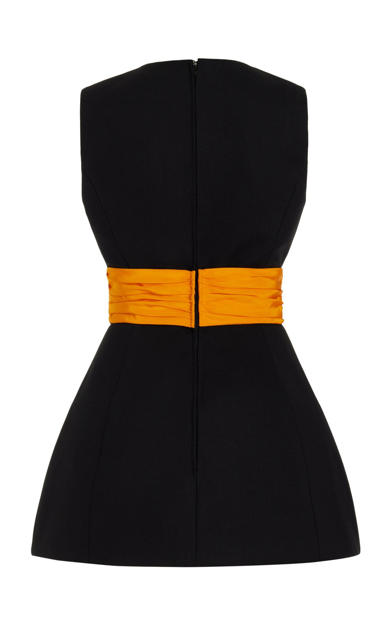 CAROLINA HERRERA Cummerbund Stretch-Wool Top black outlook