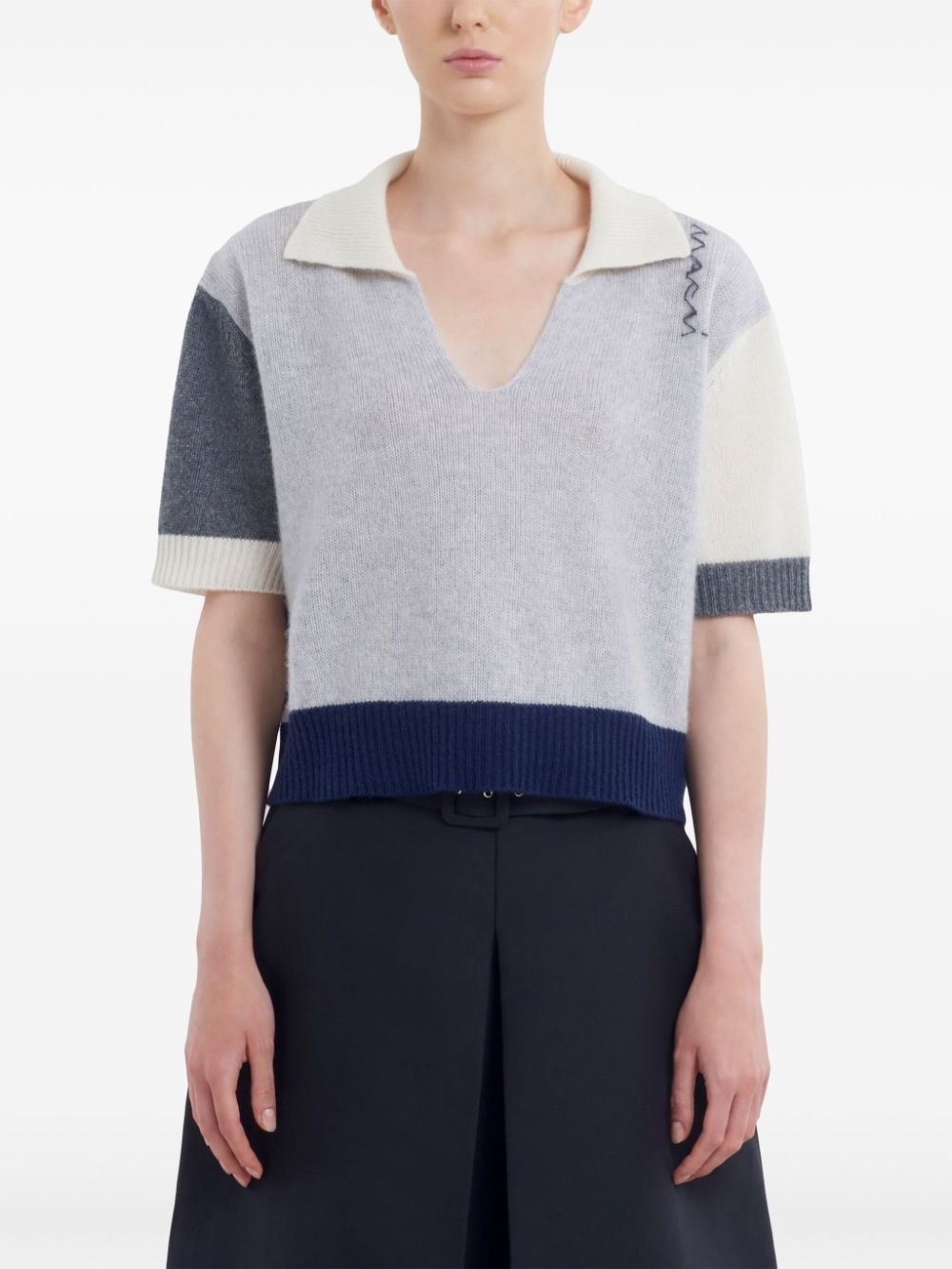 v-neck ribbed t-shirt - 3