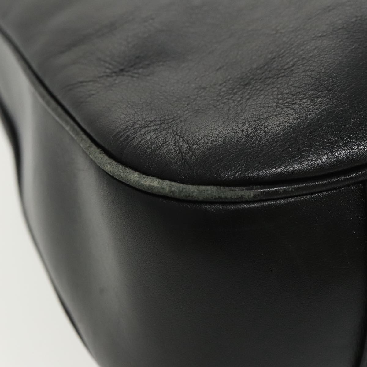 GUCCI Bamboo Hand Bag Leather Black Gold 001 001 - 9