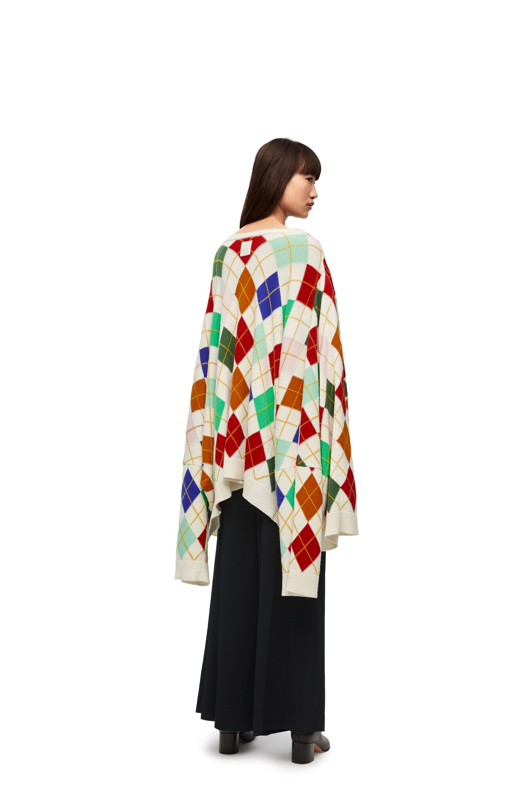 Oversized Argyle sweater in cashmere - 4