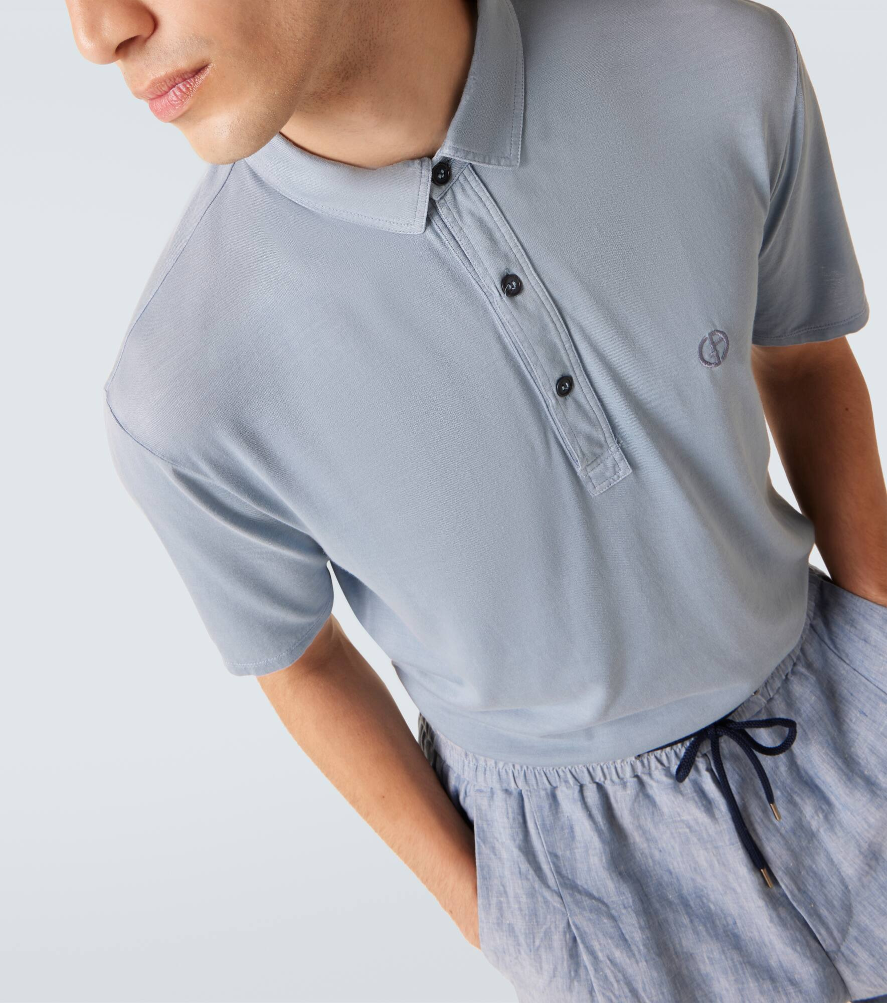 Silk and cotton polo shirt - 6