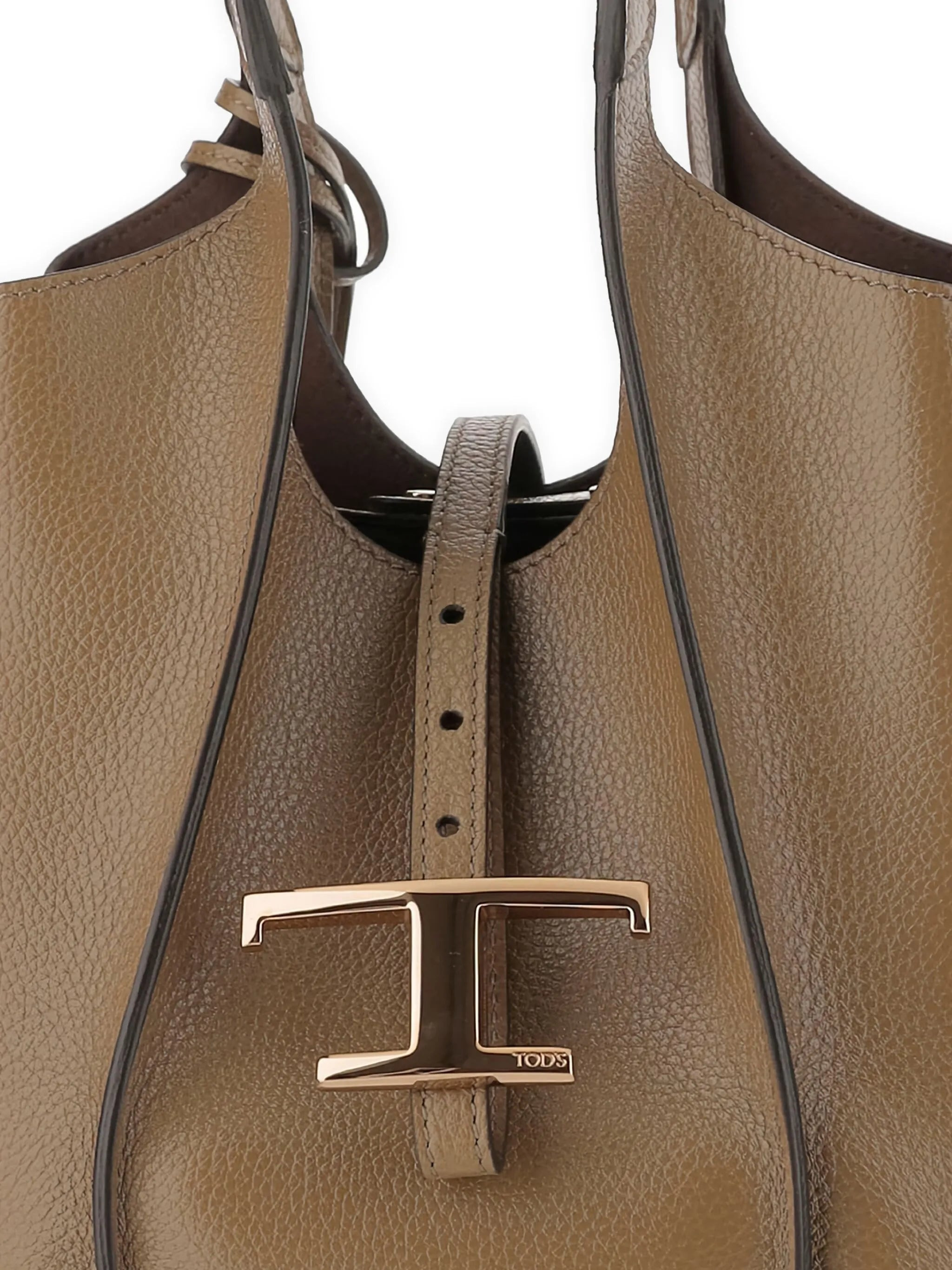leather T-buckle shoulder bag - 5