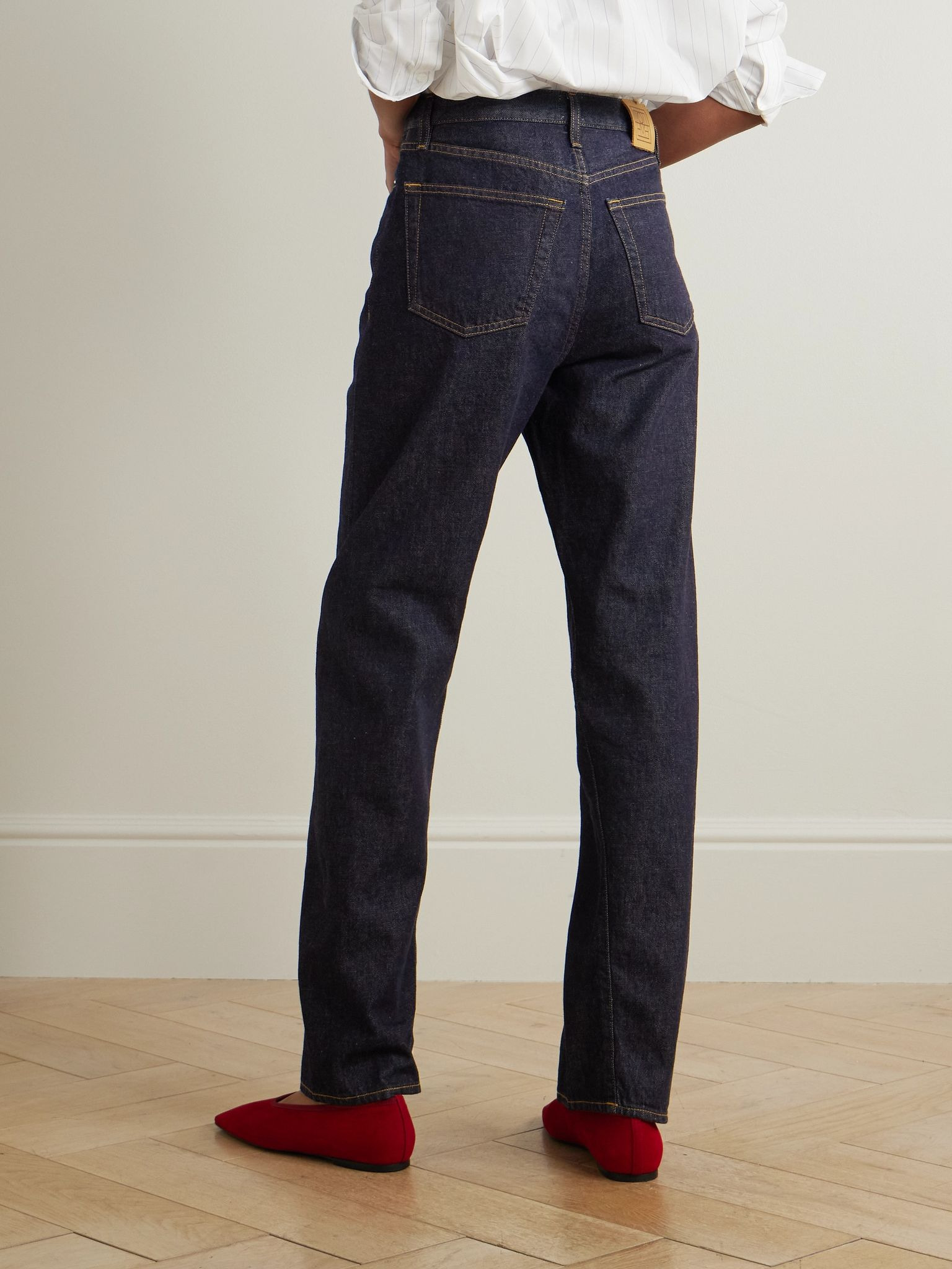 Twisted Seam high-rise straight-leg jeans Navy - 4