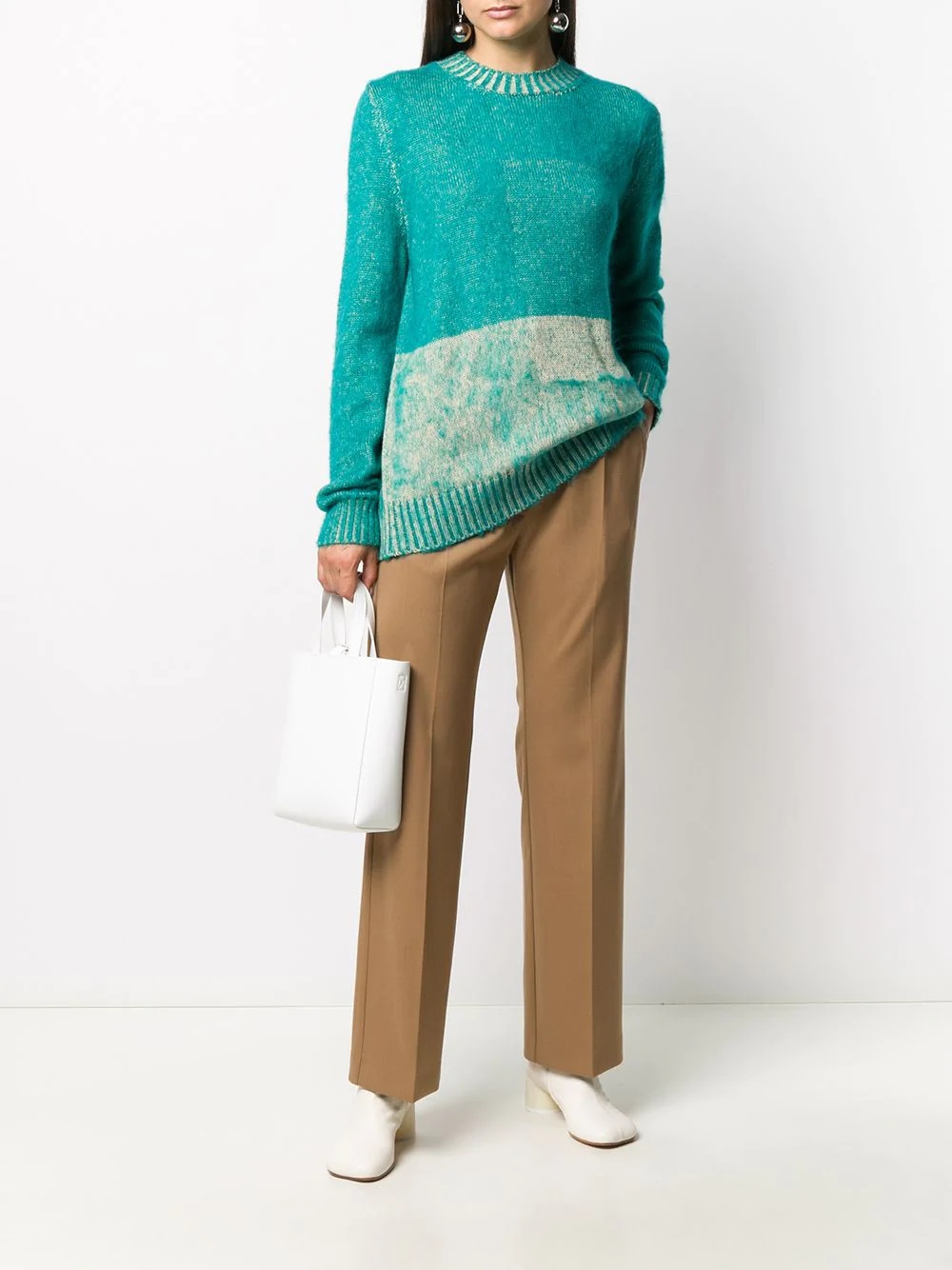 two-tone knitted jumper - 2