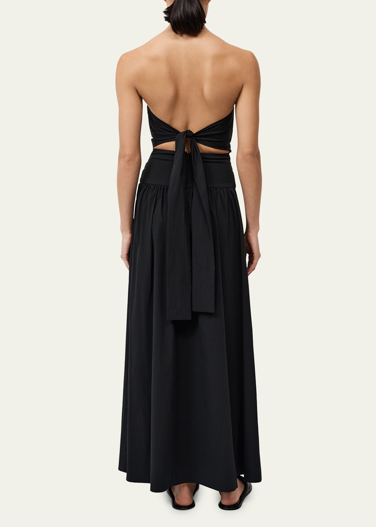 Gathered Strapless Tie-Back Maxi Dress - 3