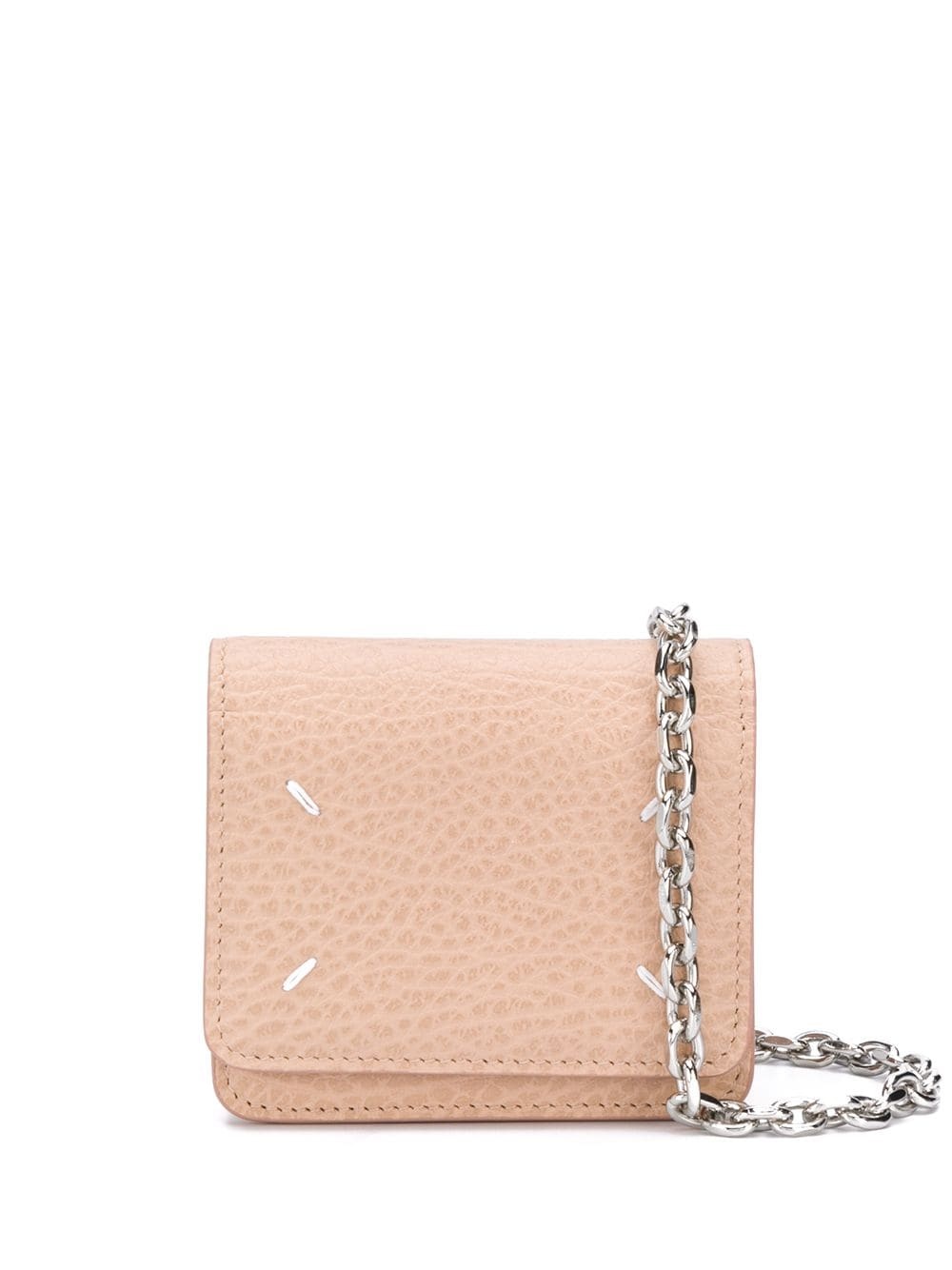 stitch-detailed mini leather cross body bag - 1