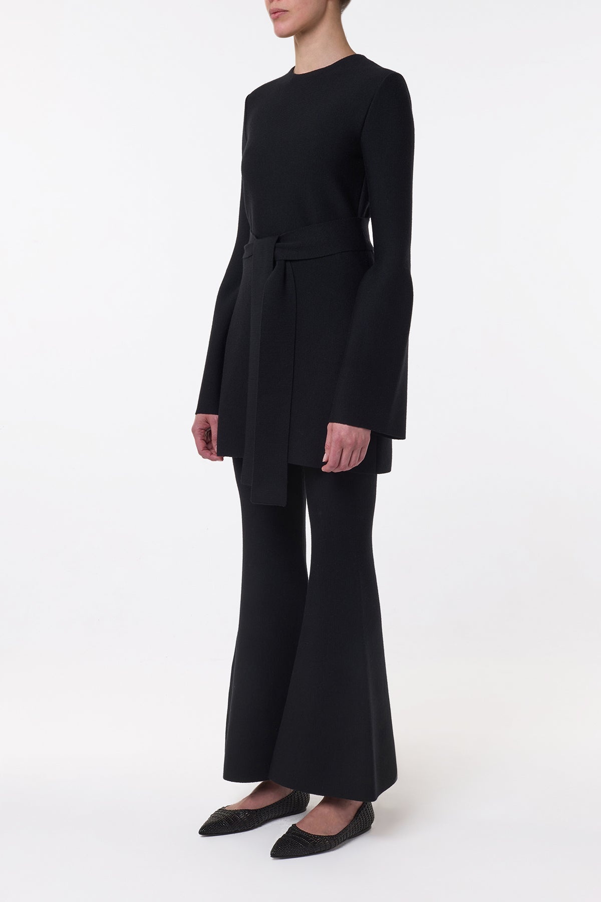 Tenas Knit Mini Dress in Black Merino Wool Cashmere - 4