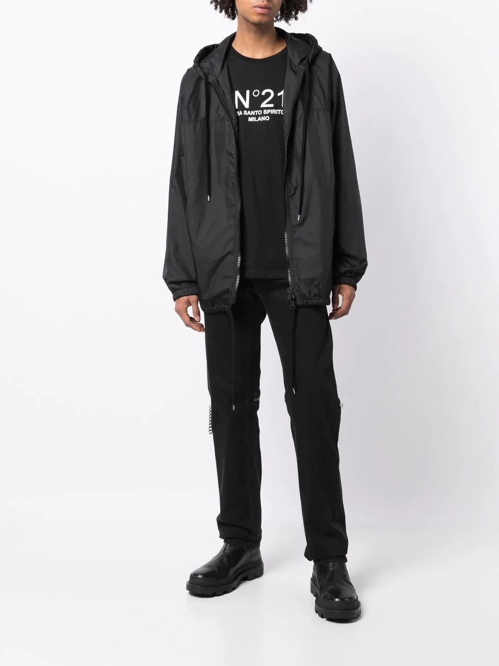 rear-logo hooded jacket - 2