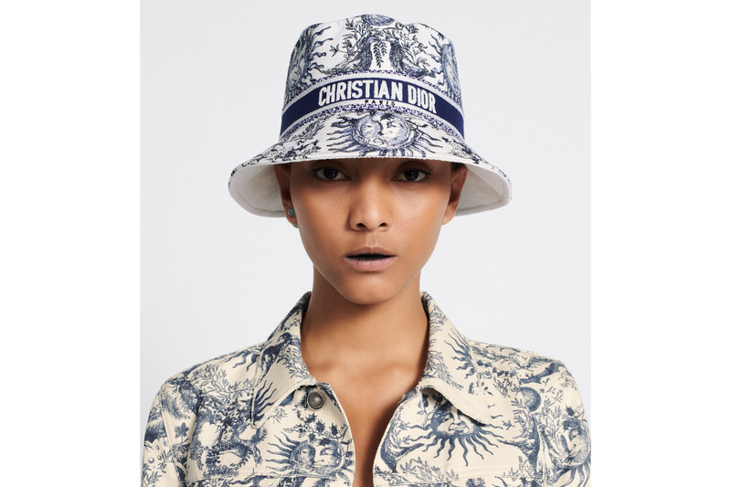 Dior D-Bobby Toile de Jouy Soleil Small Brim Bucket Hat outlook