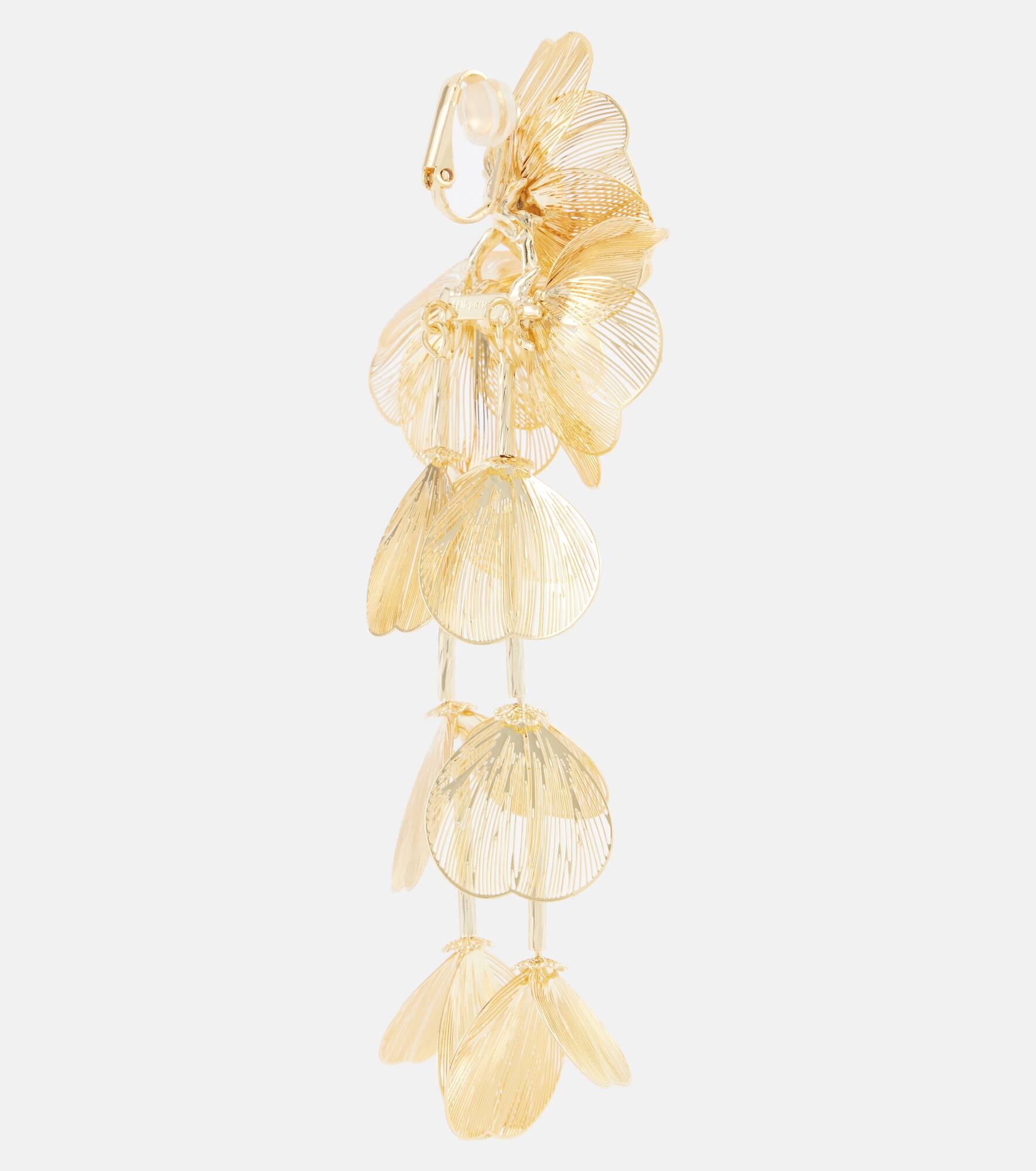 Embellished gold-plated clip-on earrings - 5