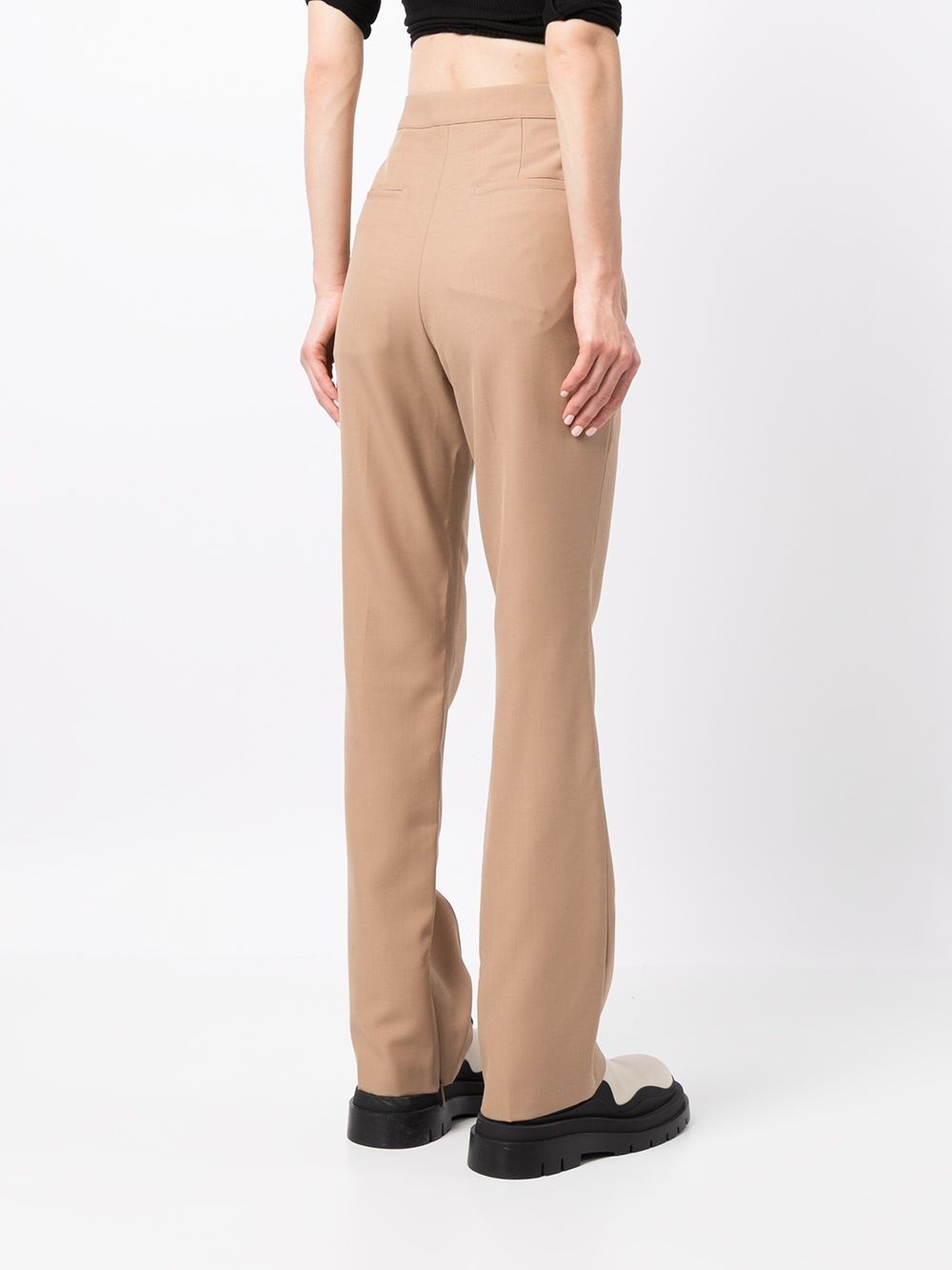 high-waisted flared trousers - 4