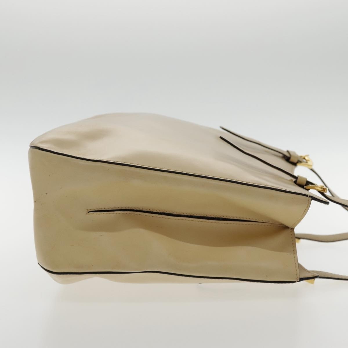CELINE Tote Bag Leather Beige Gold - 4