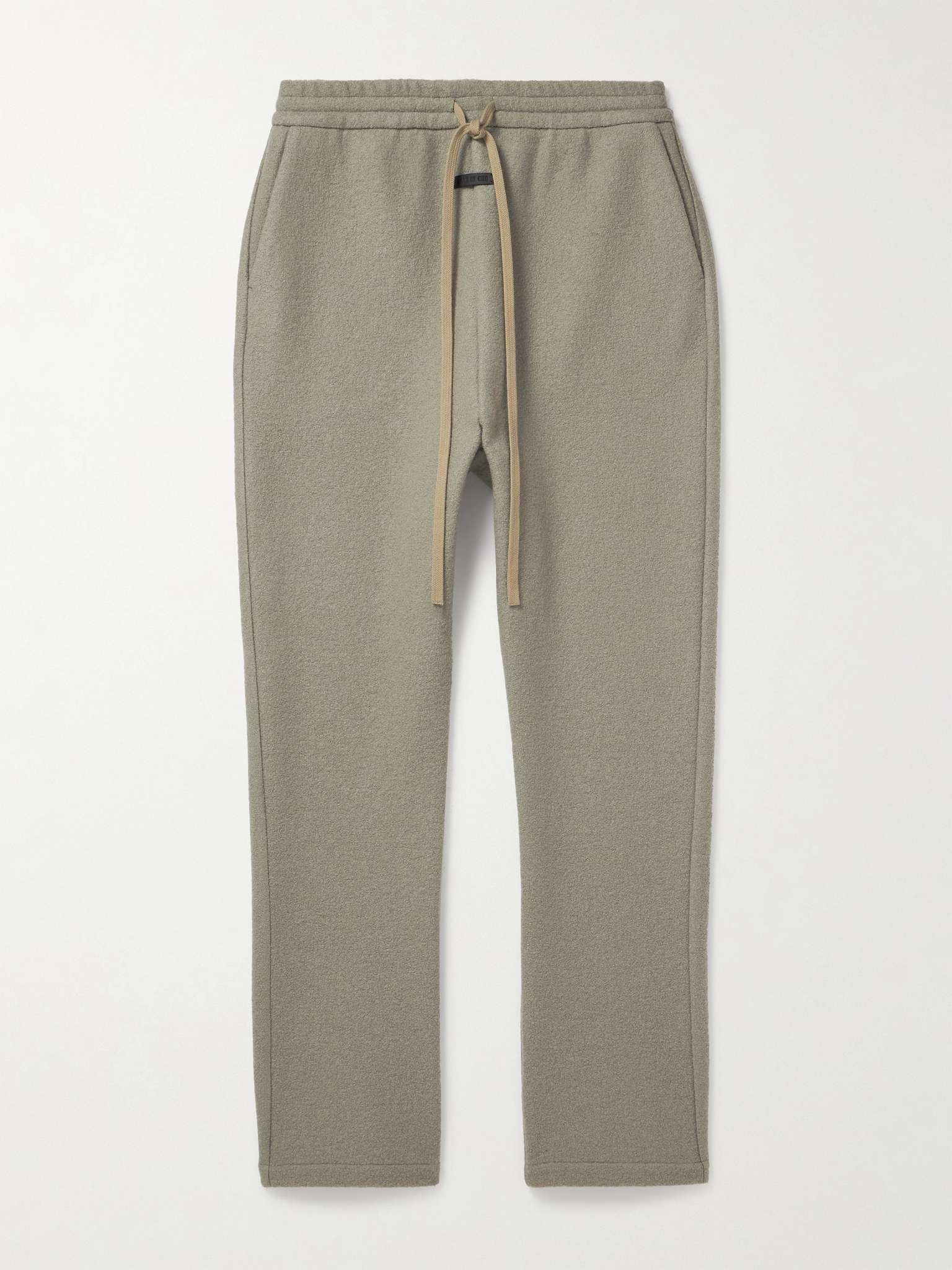 Straight-Leg Logo-Appliquéd Wool-Fleece Trousers - 1