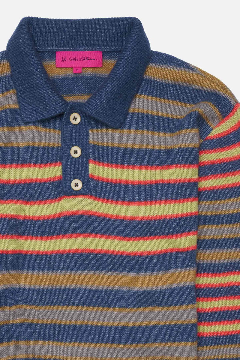 The Elder Statesman LEO STRIPE POLO LS outlook