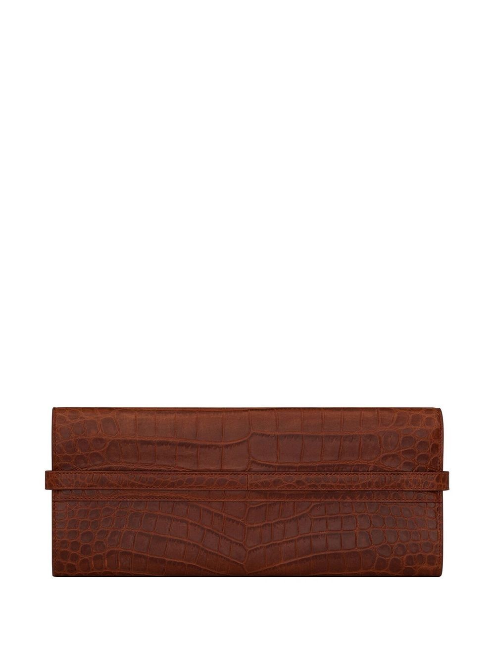 crocodile-effect leather clutch bag - 2