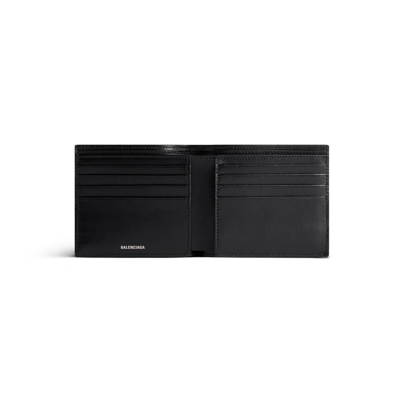 BALENCIAGA Men's Superbusy Square Folded Wallet  in Black outlook