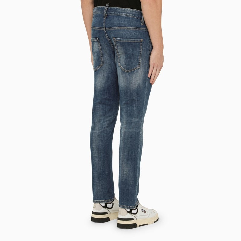 REGULAR BLUE WASHED DENIM JEANS - 2