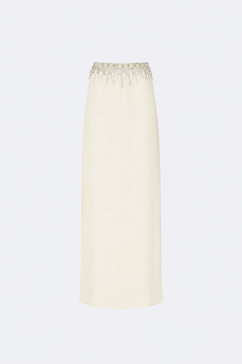Georgette Maxi Skirt With Embroidery 1