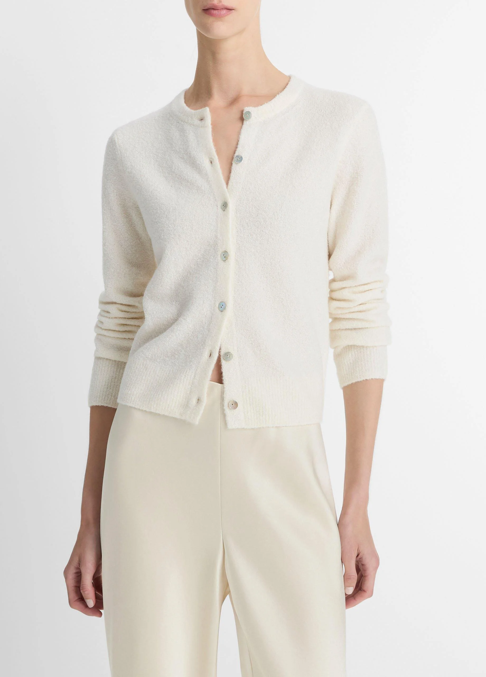 Silk & Cashmere-Blend Bouclé Cardigan - 1