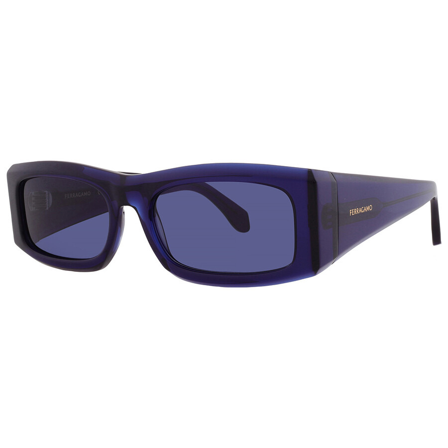 Salvatore Ferragamo Blue Rectangular Men's Sunglasses SF2012S 432 57 - 2