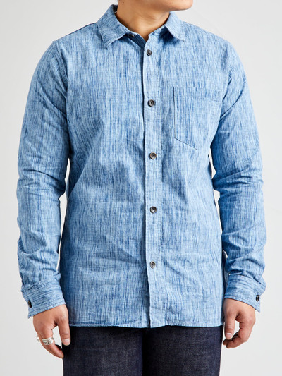 Pure Blue Japan 6oz Kasuri Chambray Button-Up Shirt in Indigo outlook