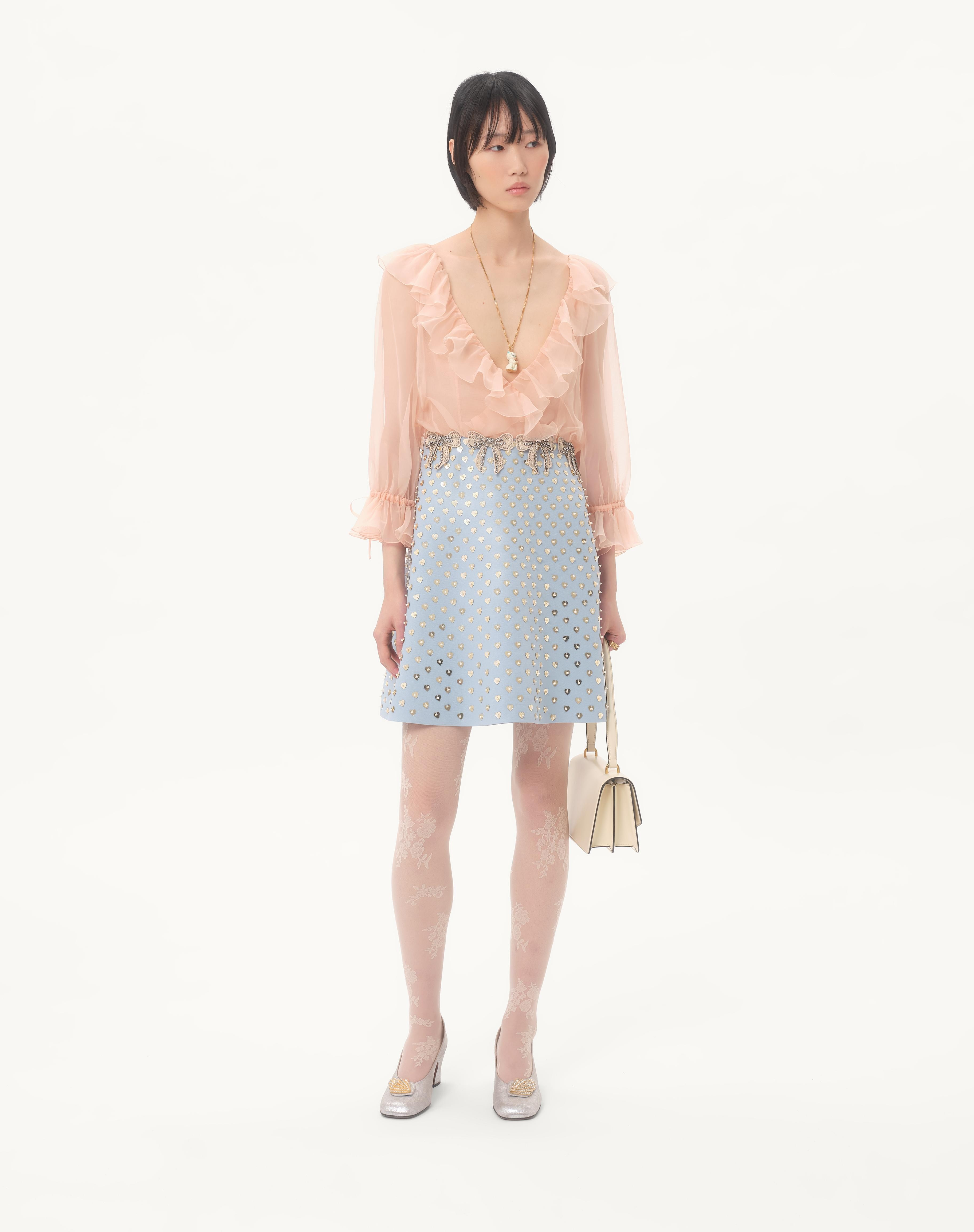 EMBROIDERED CREPE COUTURE SHORT DRESS - 2
