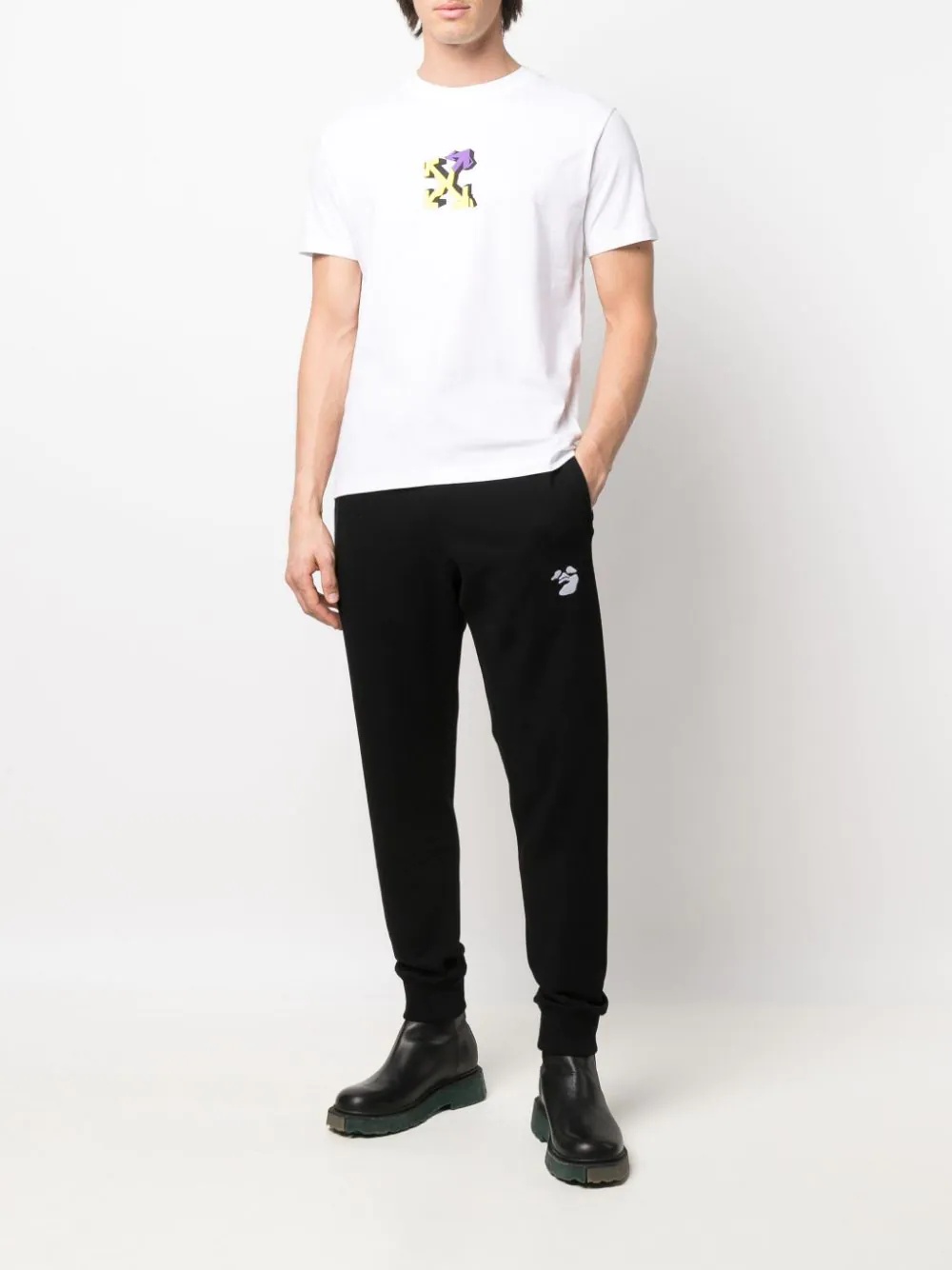 logo-print cotton track pants - 2