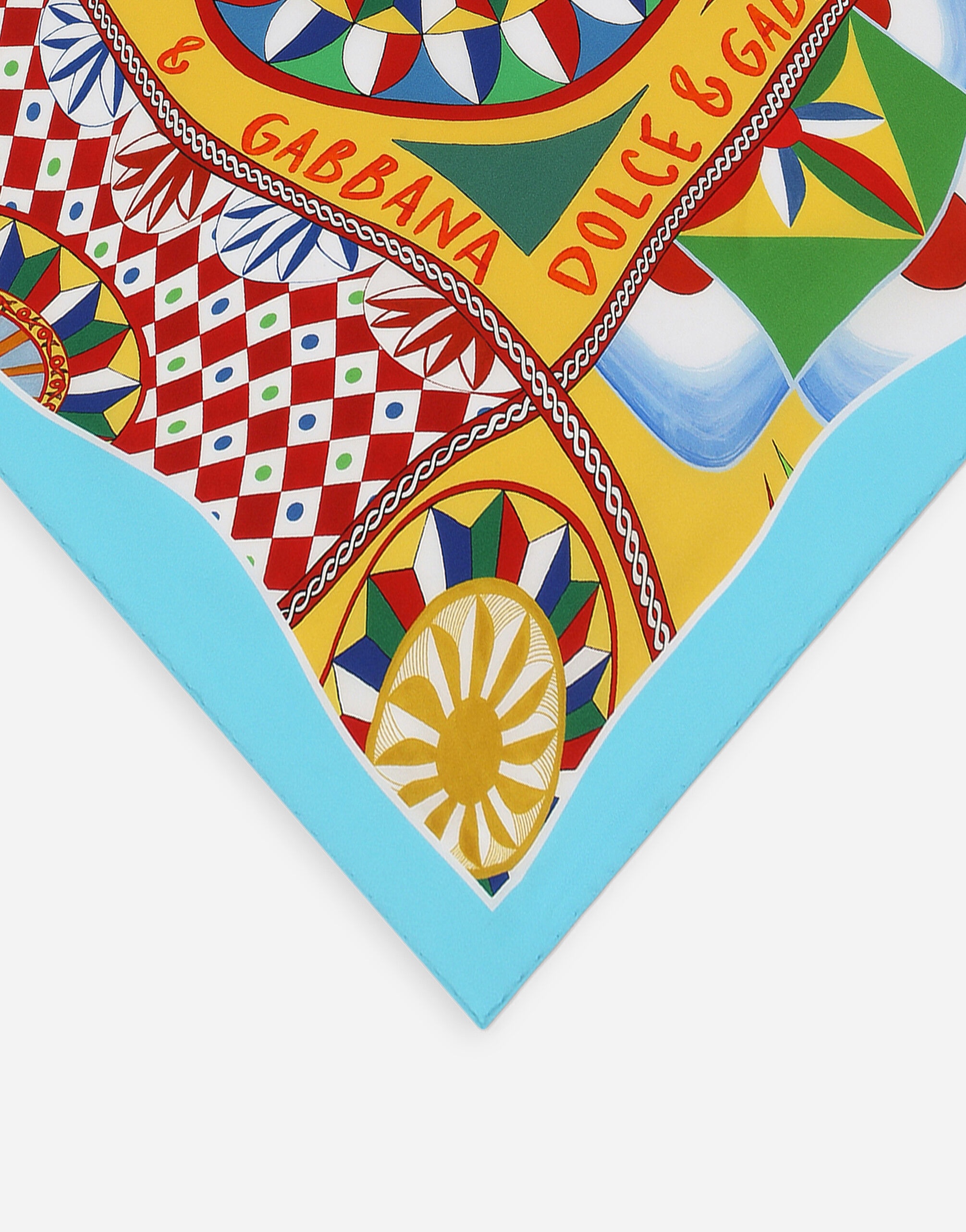 Carretto-print twill scarf (70x70) - 2