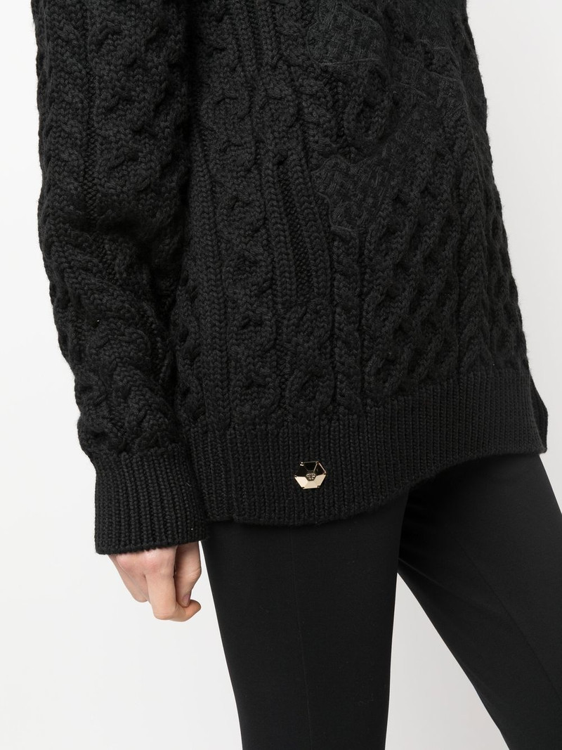 embossed skull wool jumper 5