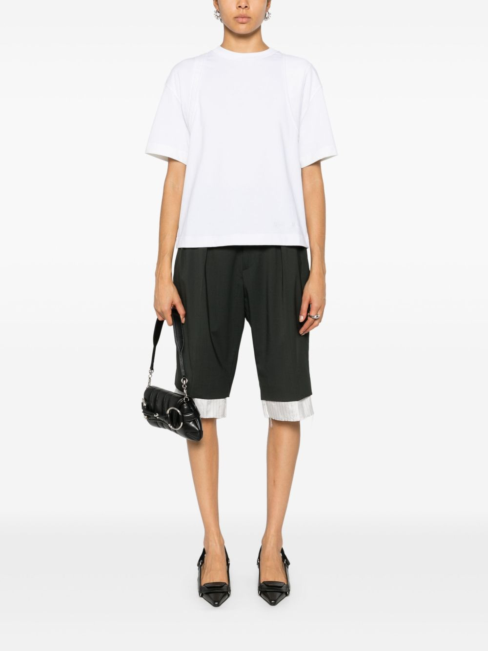 seam-detailed cotton T-shirt - 2