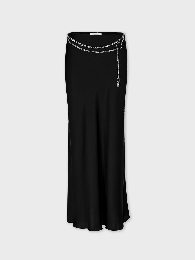 LONG SATIN SKIRT WITH CHAIN DETAILS 1