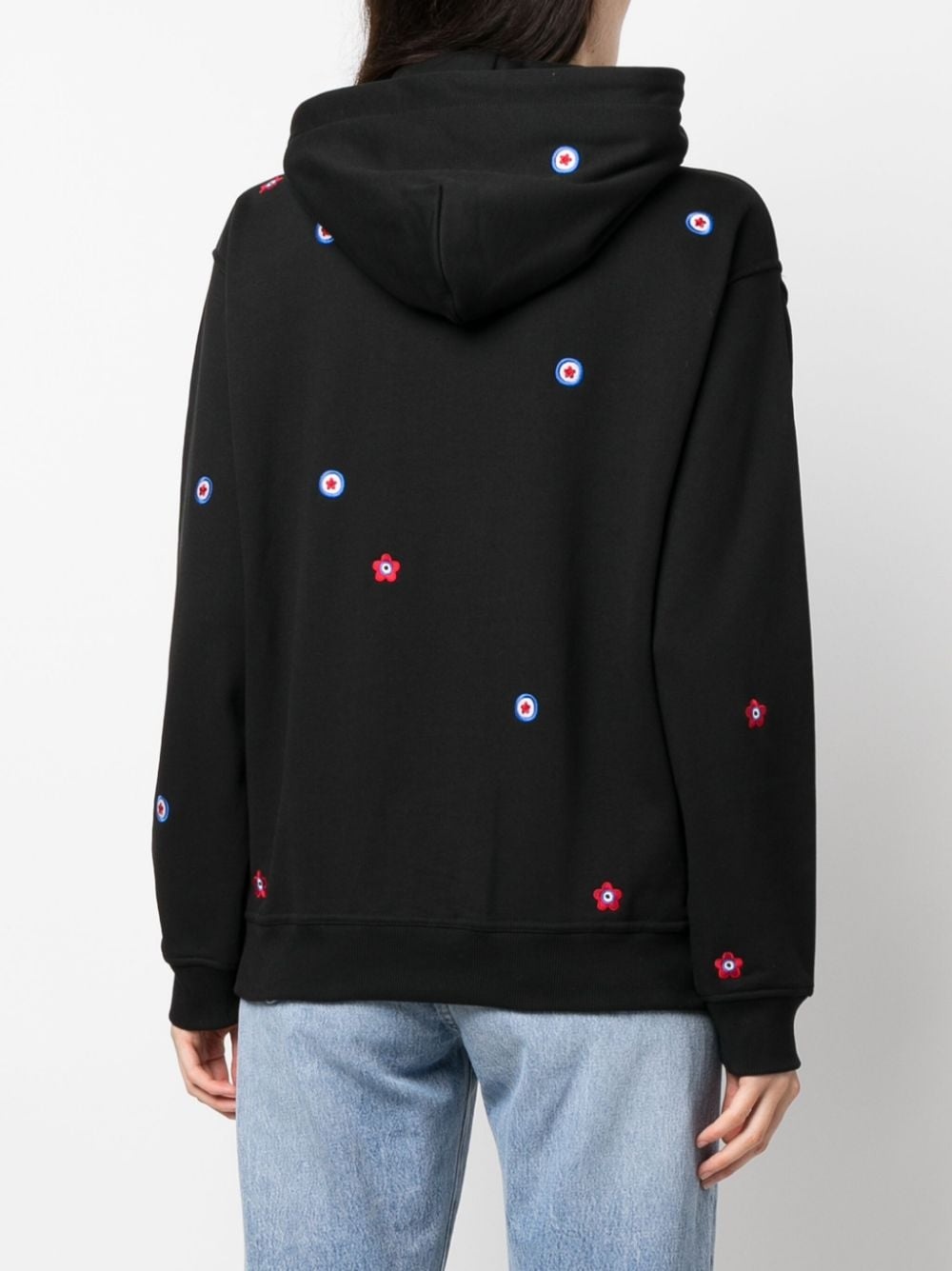 embroidered-design cotton hoodie - 4