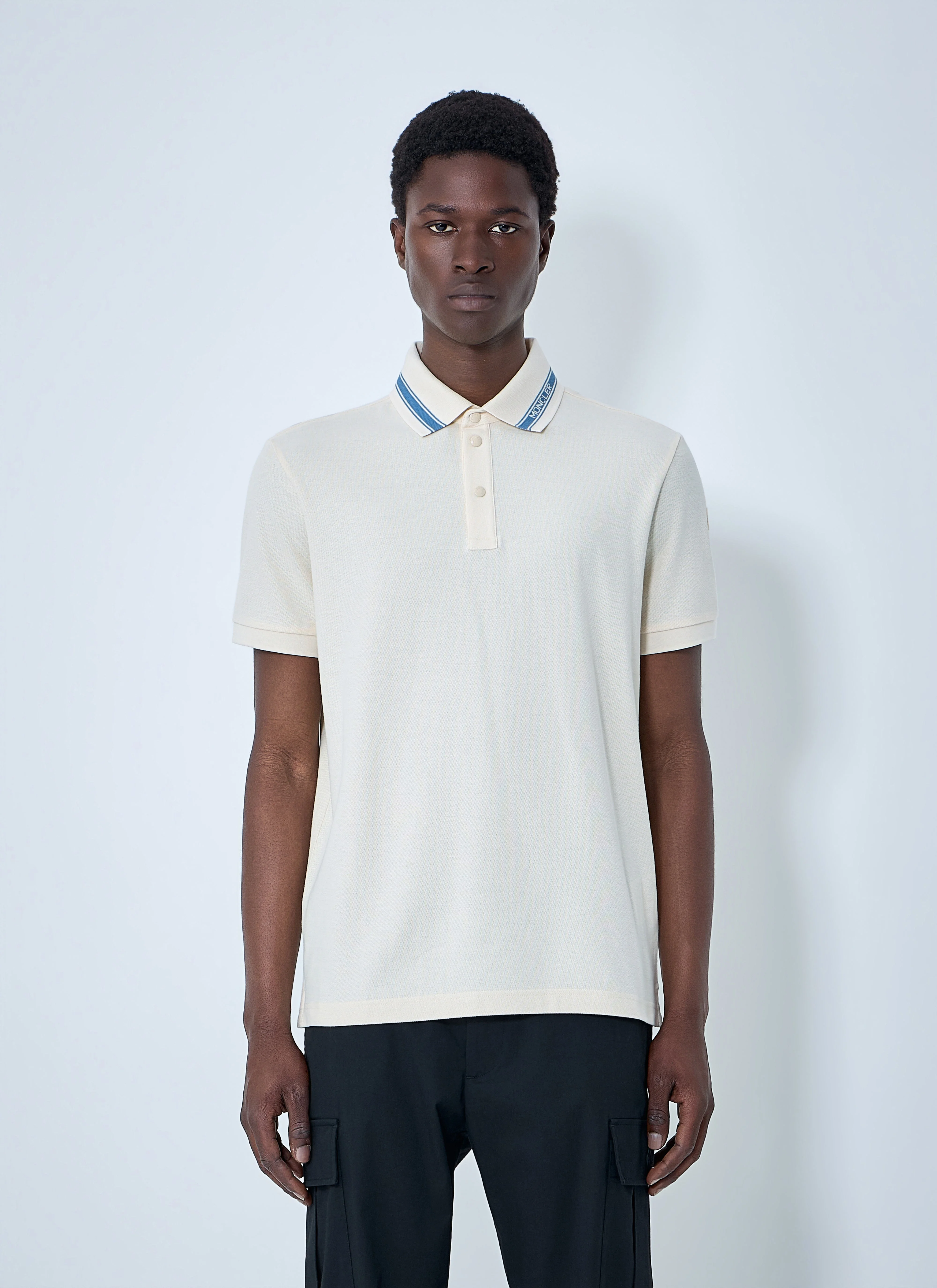 Moncler Men Polo Shirt With Contrast Collar - 1