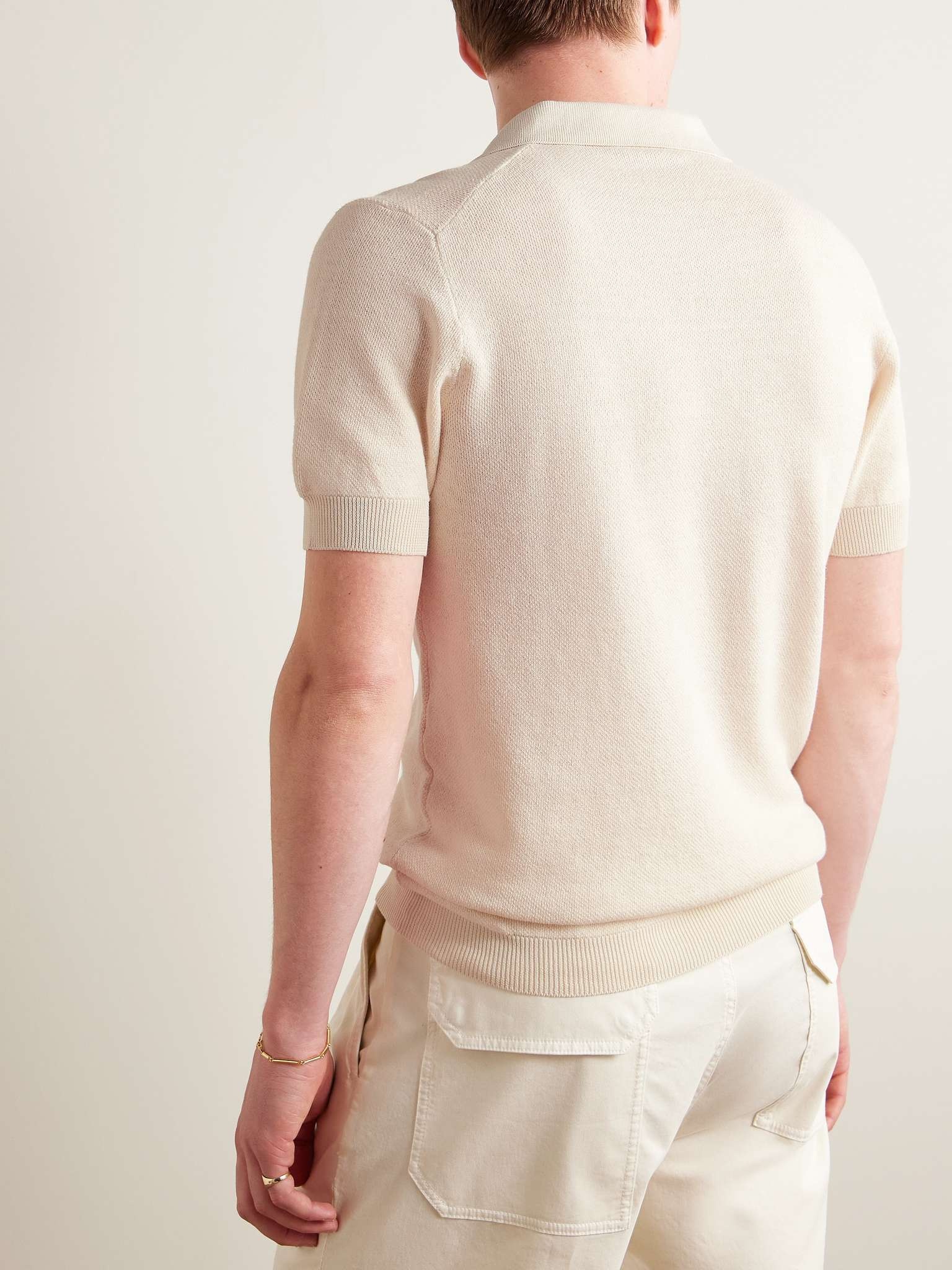 Birdseye Cotton and Linen-Blend Polo Shirt - 3