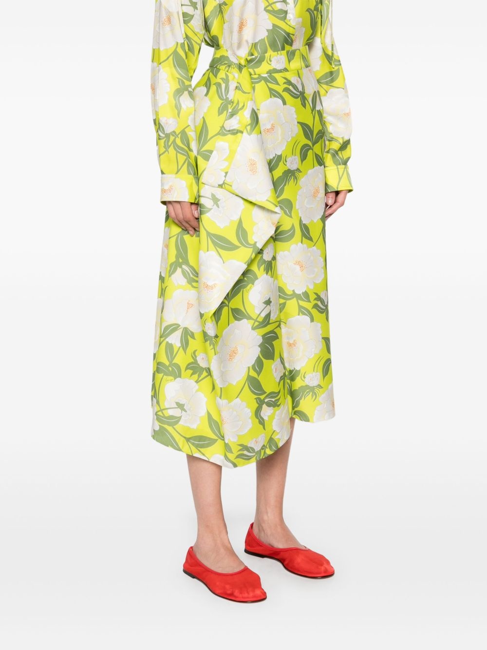 'Kenzo Peonies' midi skirt - 3