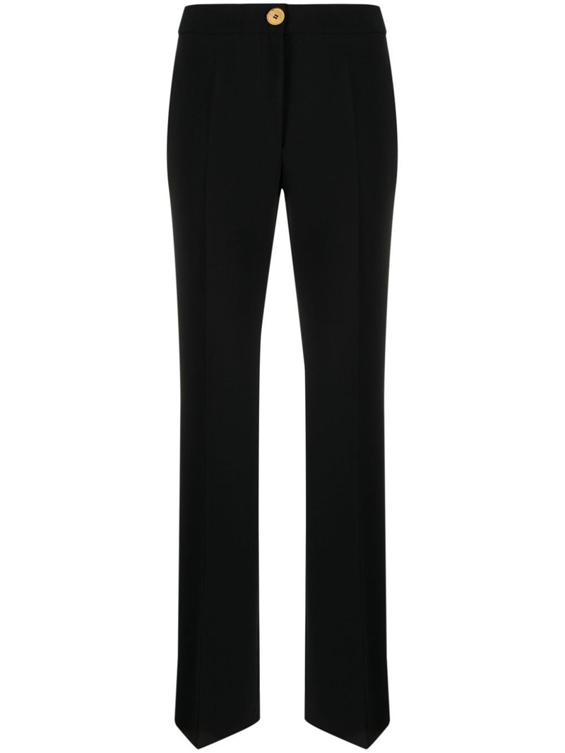 pressed-crease button-fastening tailored trousers 1