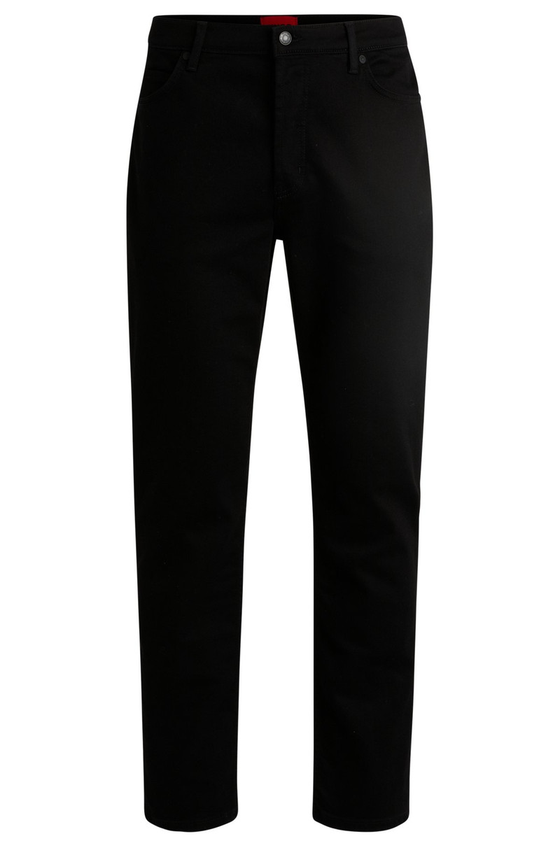TAPERED-FIT JEANS IN BLACK-BLACK STRETCH DENIM 1