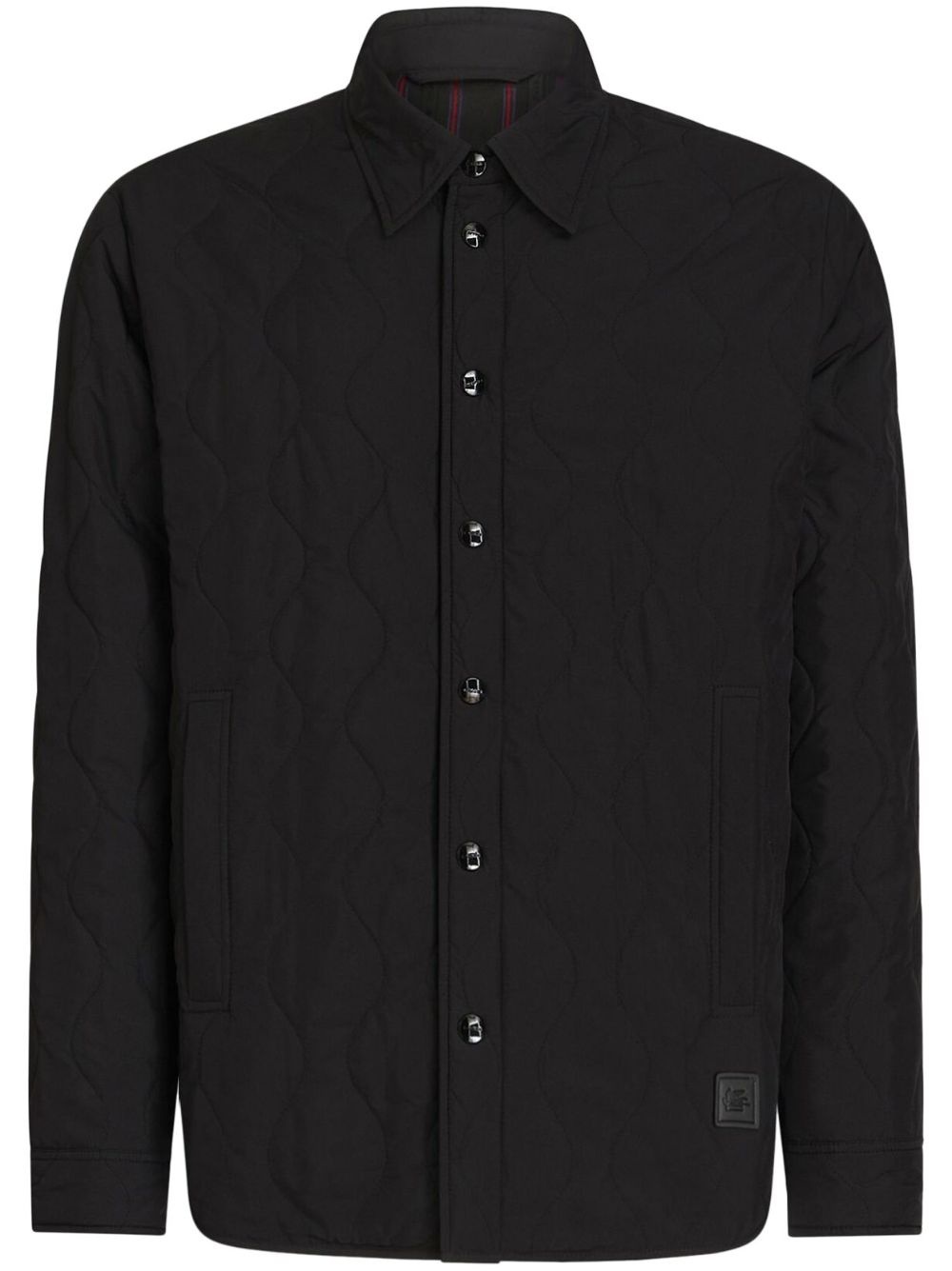 quilted button-up shirt jacket - 1