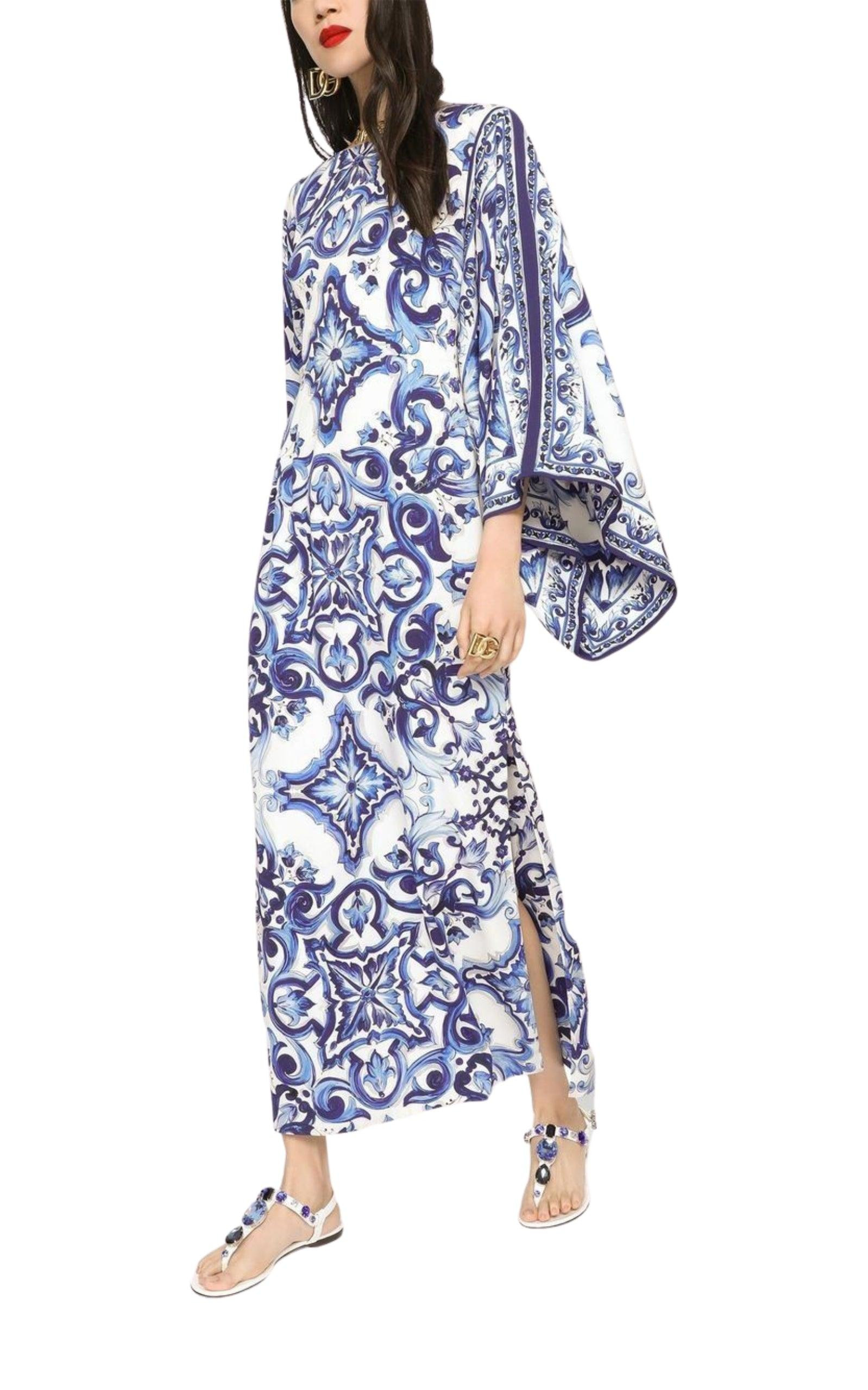 Scarf-print Silk Charmeuse Maxi Dress - 3