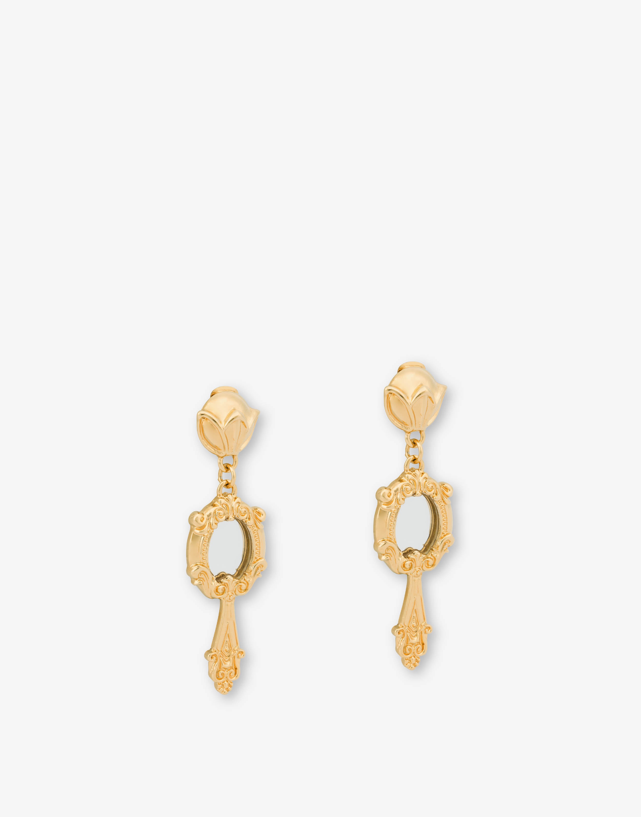 BAROQUE HAND MIRROR PENDANT EARRINGS - 2