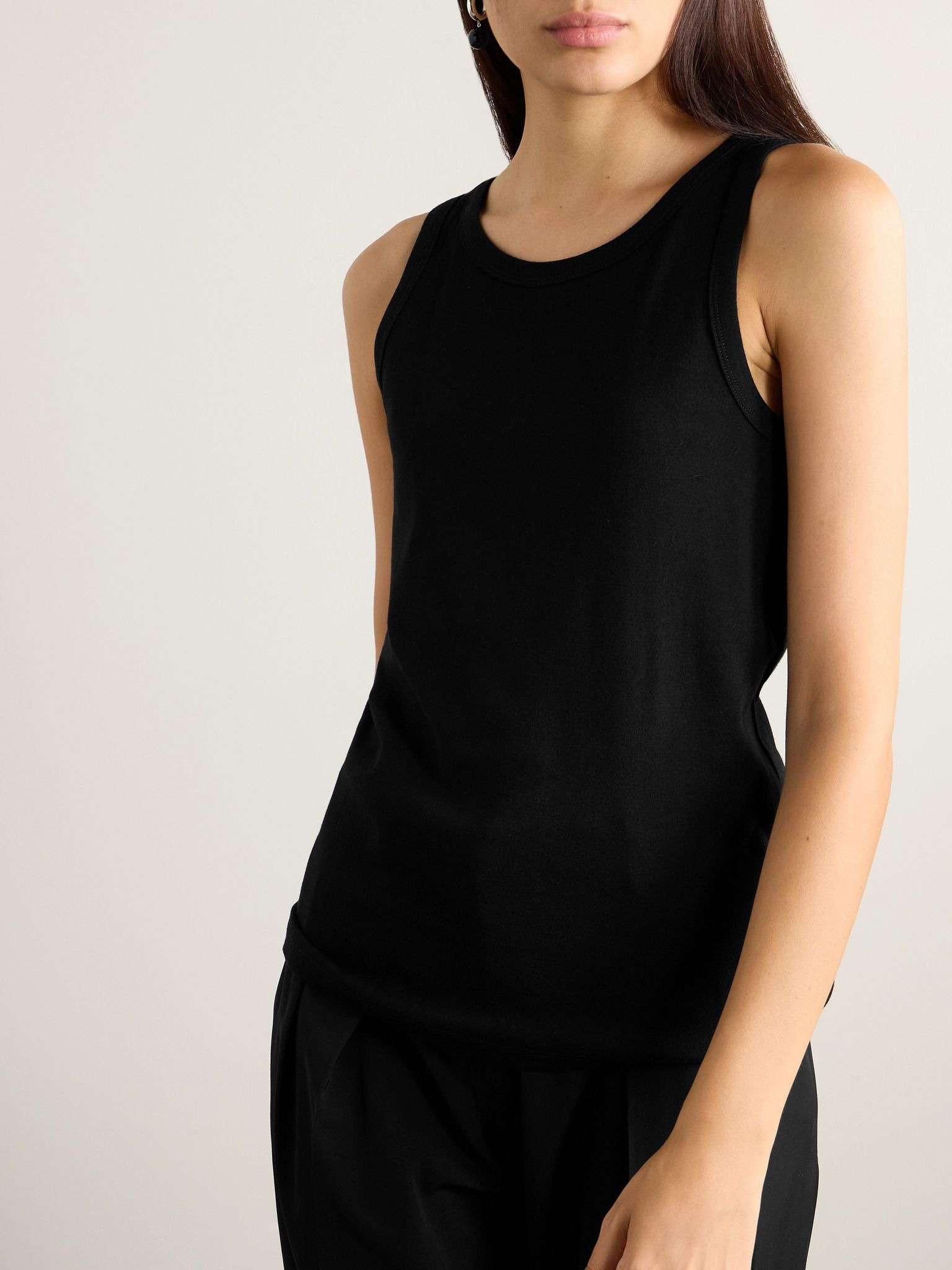 Essentials Frankie organic cotton-jersey tank Black - 3