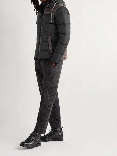 Herno Quilted Shell and Herringbone Virgin Wool Hooded Down Jacket outlook